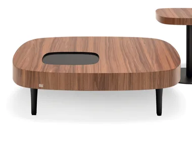 ROLF BENZ 968 - Low square wood veneer coffee table _ Rolf Benz